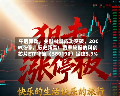 午后异动，关键材料成功突破	，20CM涨停，历史新高！费率较低的科创芯片ETF华宝（589190）猛攻5.9%-第3张图片