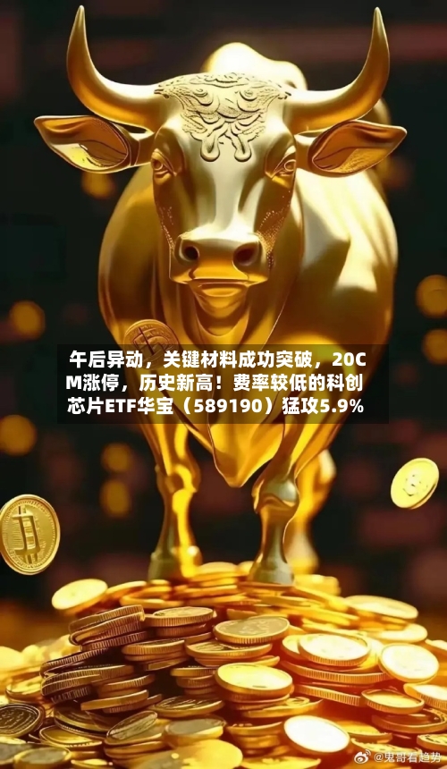 午后异动，关键材料成功突破，20CM涨停	，历史新高！费率较低的科创芯片ETF华宝（589190）猛攻5.9%-第2张图片