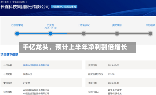 千亿龙头，预计上半年净利翻倍增长-第2张图片